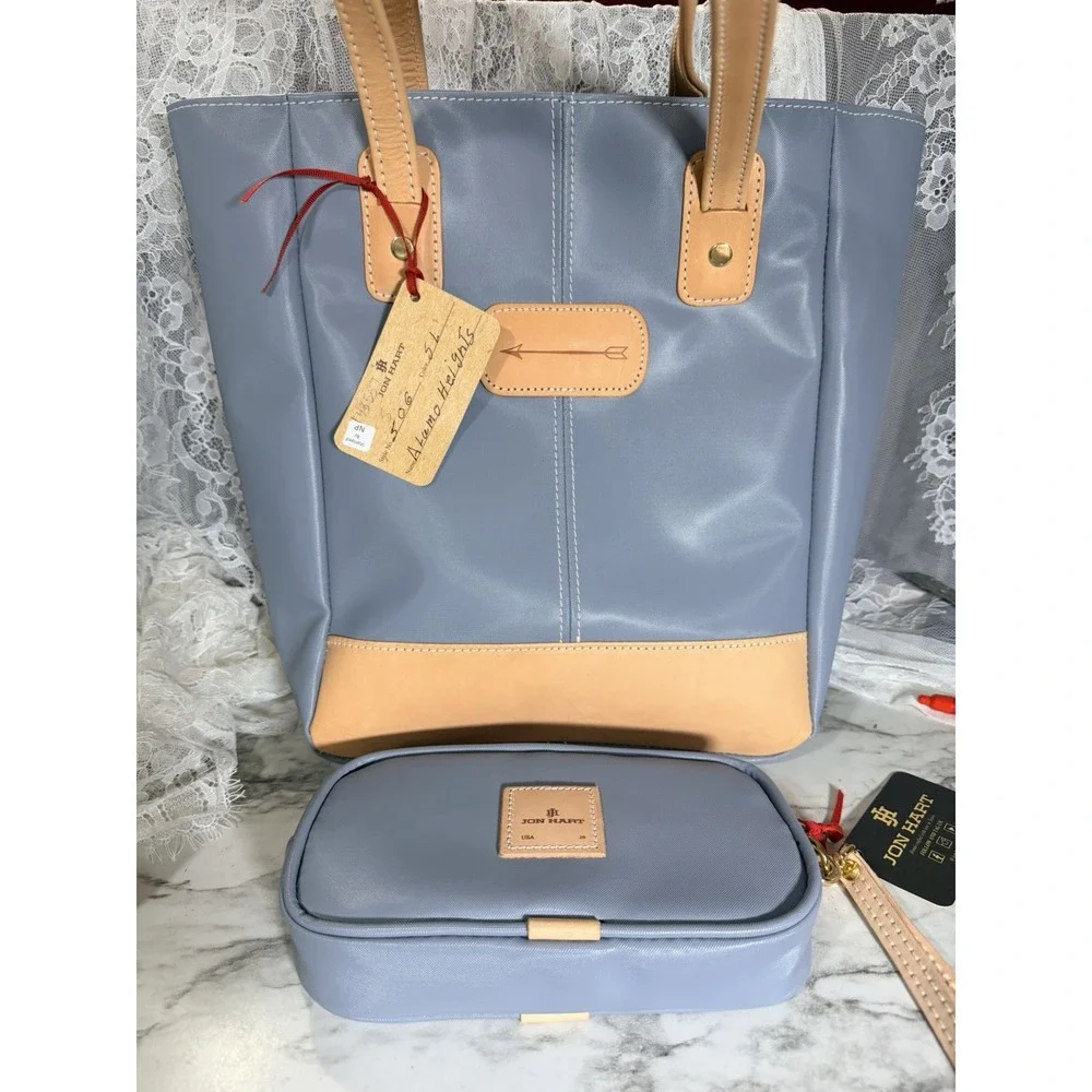 Jon Hart Gray Travel Tote Bag With Wallet Unisex New 13